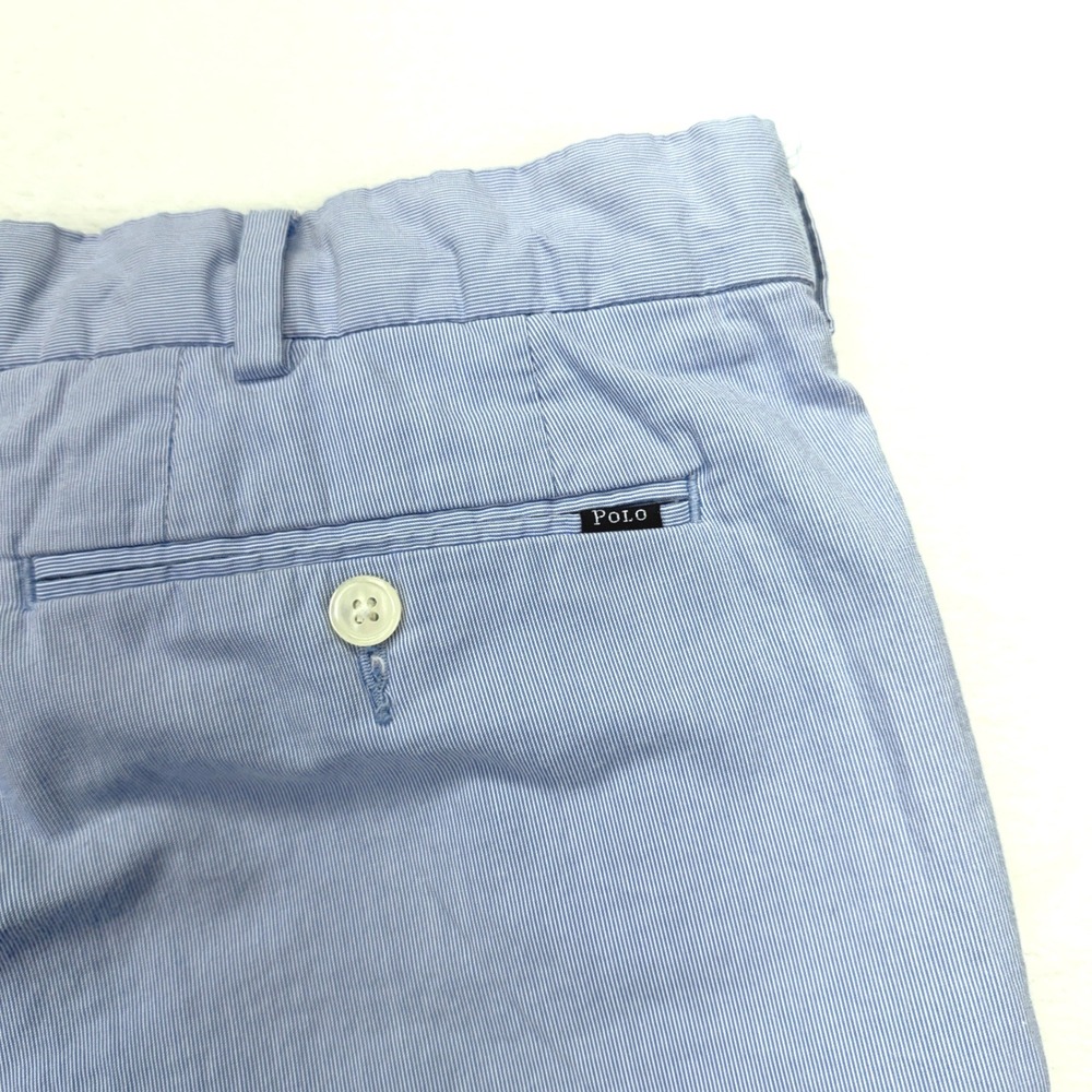 Polo Ralph Lauren Shorts Mens 42 Blue Stripe Stretch Straight Fit Seersucker - Picture 3 of 9